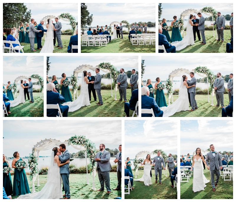 Intimate wedding ceremony at The Tides Inn in Irvington, Virginia.
