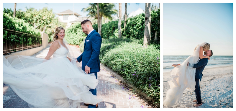 Bride twirls for her new husband on wedding day in South Florida.