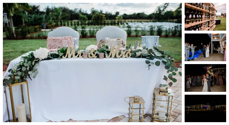 Sweetheart table drips with eucalyptus greenery and gold lanterns