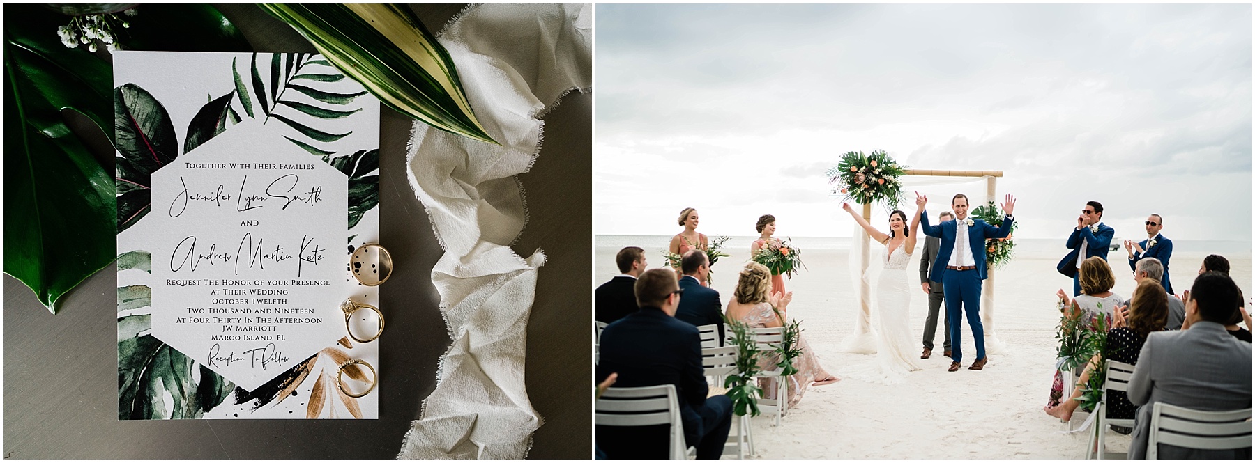 Tropical wedding details at JW Marriott Marco Island in Florida.