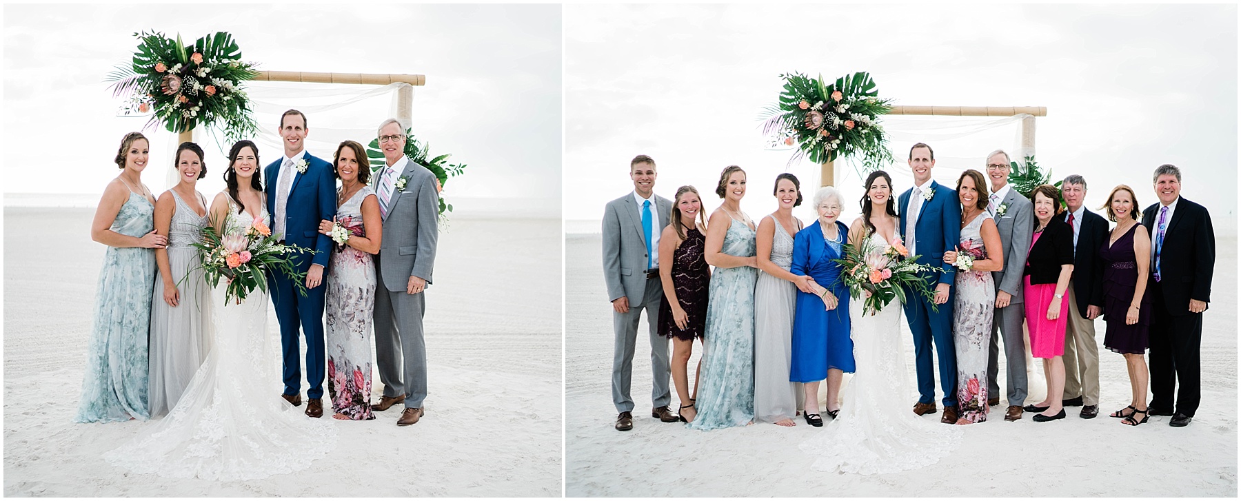 Family smiles on wedding day at JW Marriott Marco Island in Florida