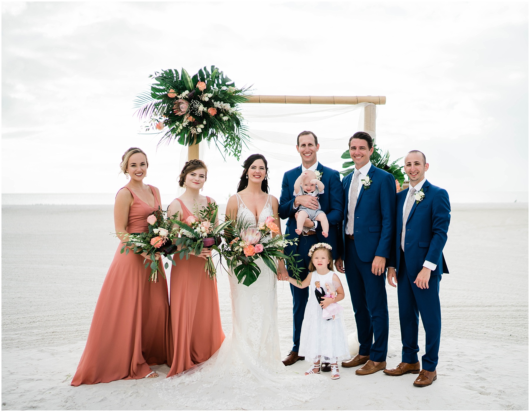 Bridal party smiles on wedding day at JW Marriott Marco Island in Florida