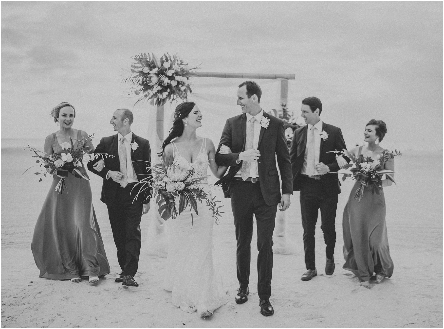 Bridal party smiles on wedding day at JW Marriott Marco Island in Florida