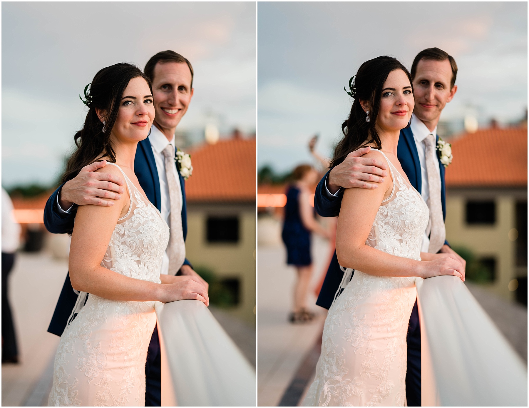 Bride and groom smile at JW Marriott Marco Island in Florida.