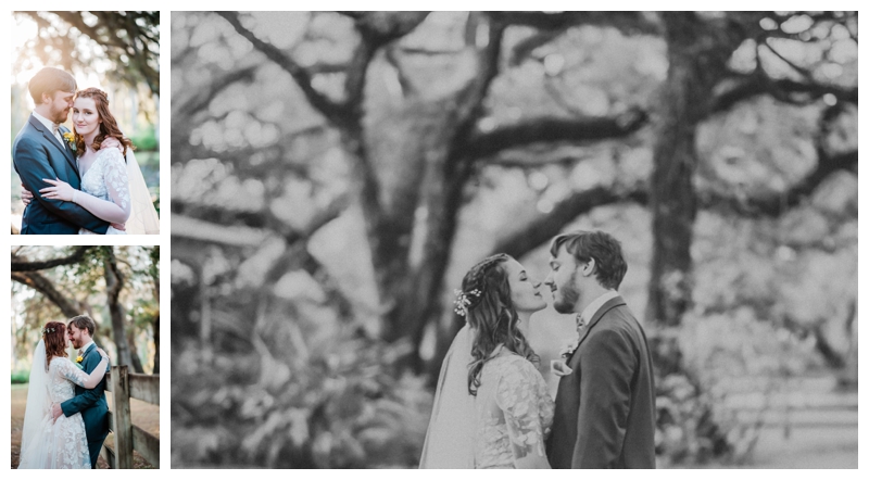 Bride and groom embrace during wedding day portraits in Southwest Florida.