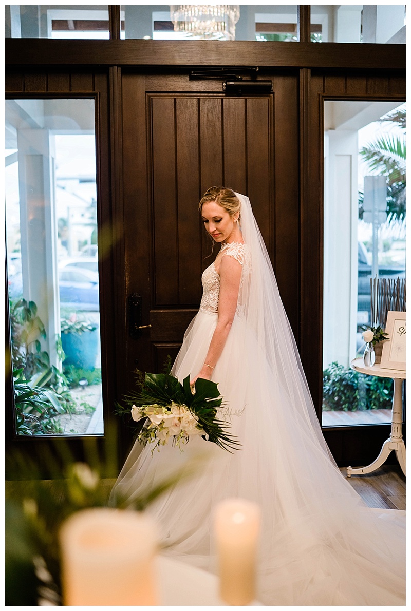 Bride poses for bridal portraits on Southwest Florida wedding day