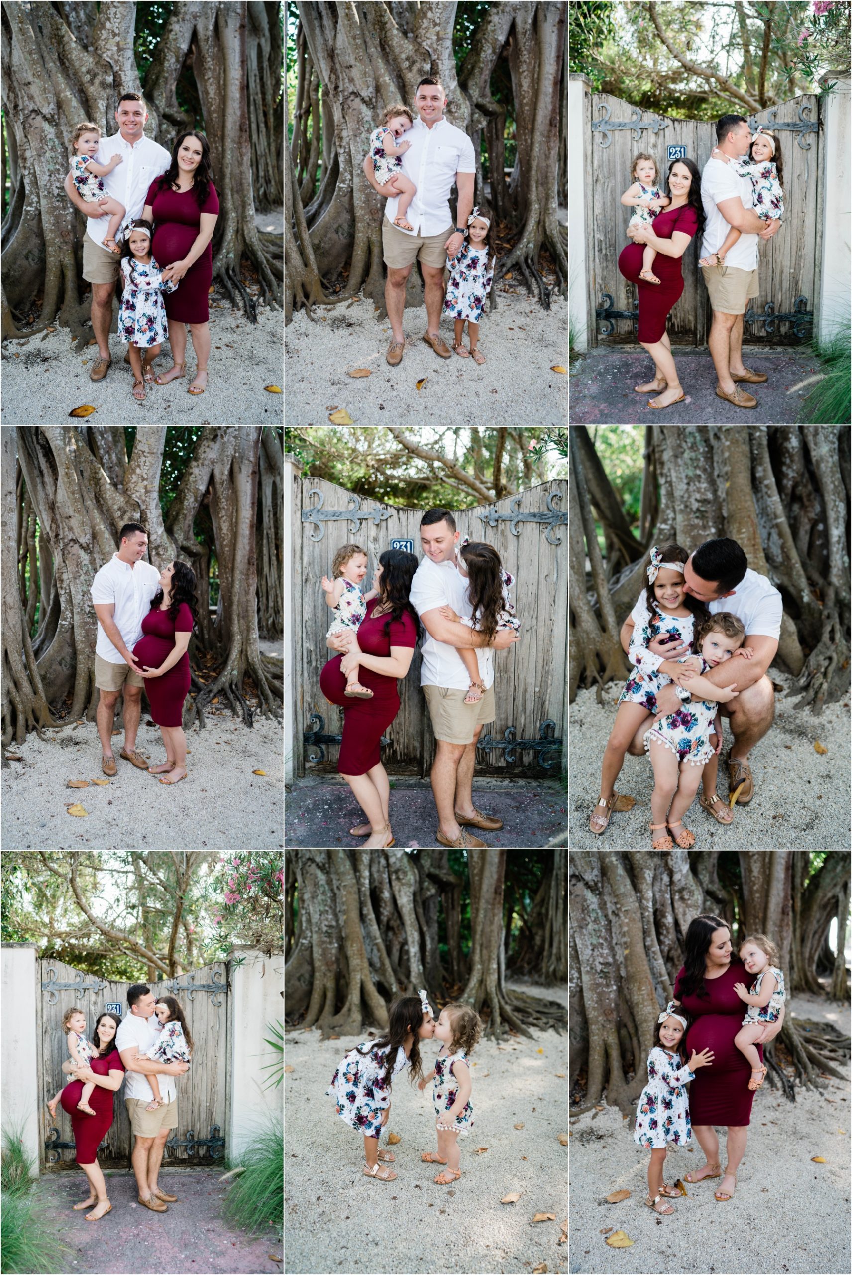 Family Posing for Maternity Photos on Beach Stock Photo - Alamy