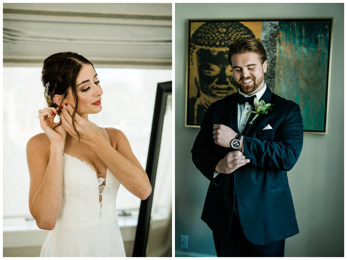Florida bride and groom getting ready portraits