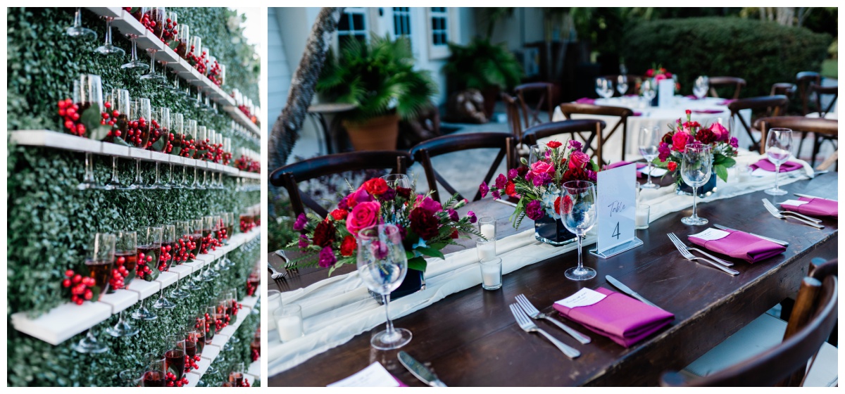 Christmas inspired reception in Fort Myers, Florida
