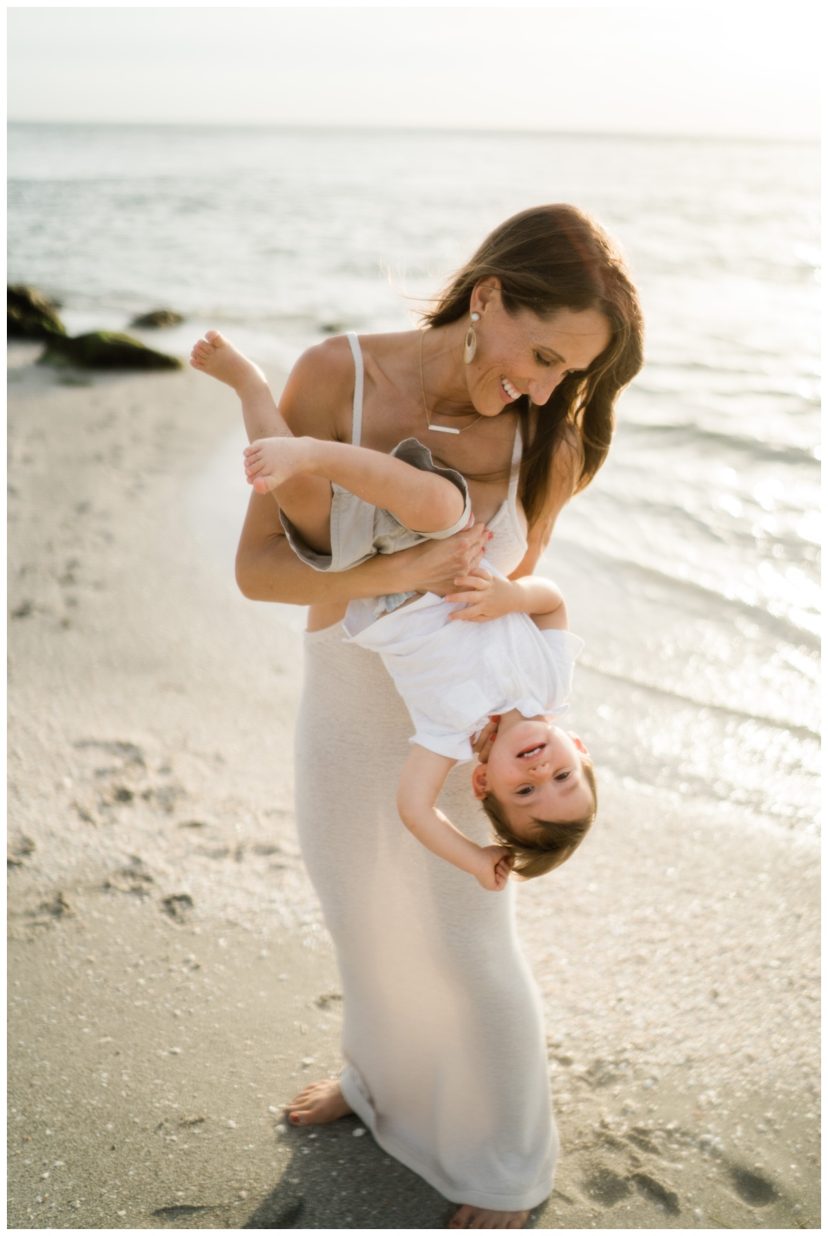 mother and son beach photoshoot in Fort Myers, Florida