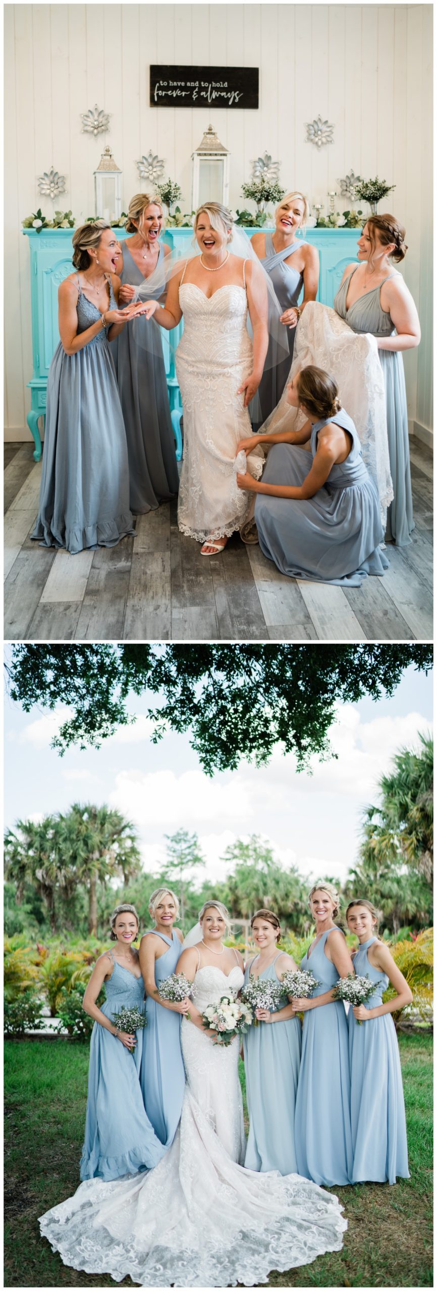 Bride laughs with bridesmaids during Naples wedding photographed by Southwest Florida wedding photographer