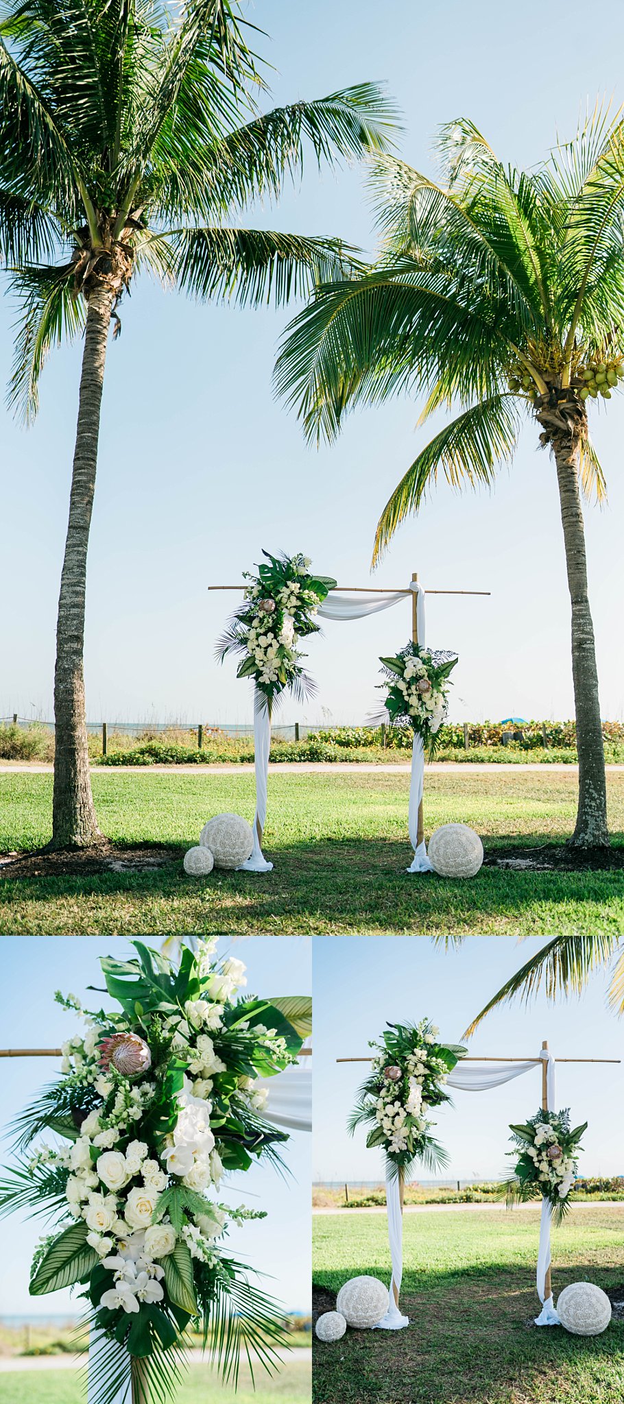 Classy Tropical Wedding ceremony details