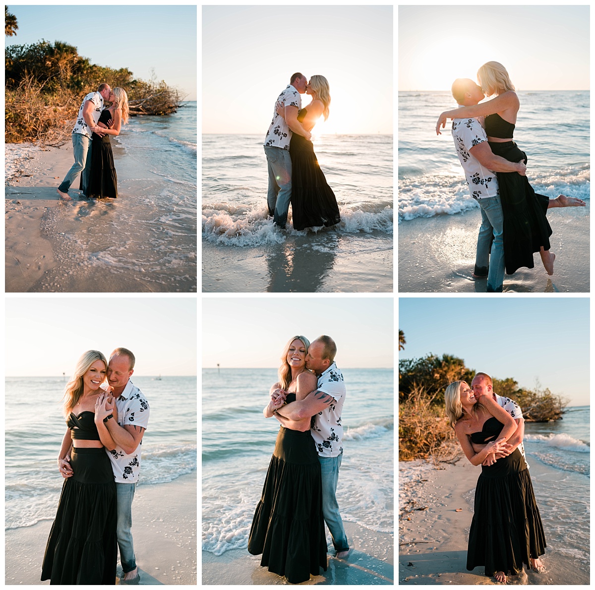 Sunset beach engagement photos in Fort Myers, Florida
