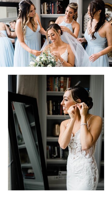 bride gets ready with bridesmaids photographed by Fort Myers wedding photographer