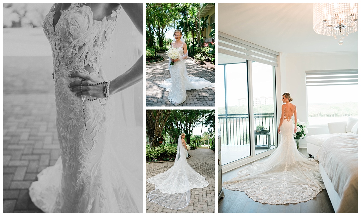 Southwest Florida luxury bride poses for bridal portraits by Southwest Florida wedding photographer