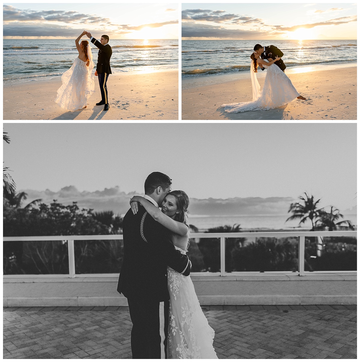 Marco Island sunset bride and groom portraits