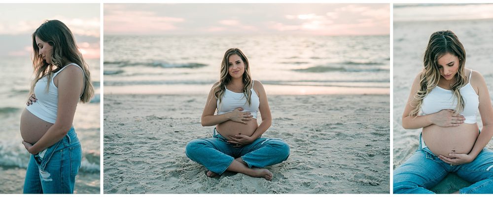 jeans and Calvin maternity shoot