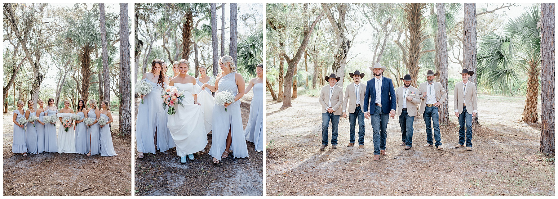 Cowboy glam wedding party 