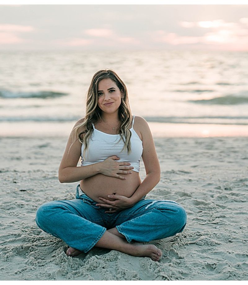 jeans and Calvin maternity shoot